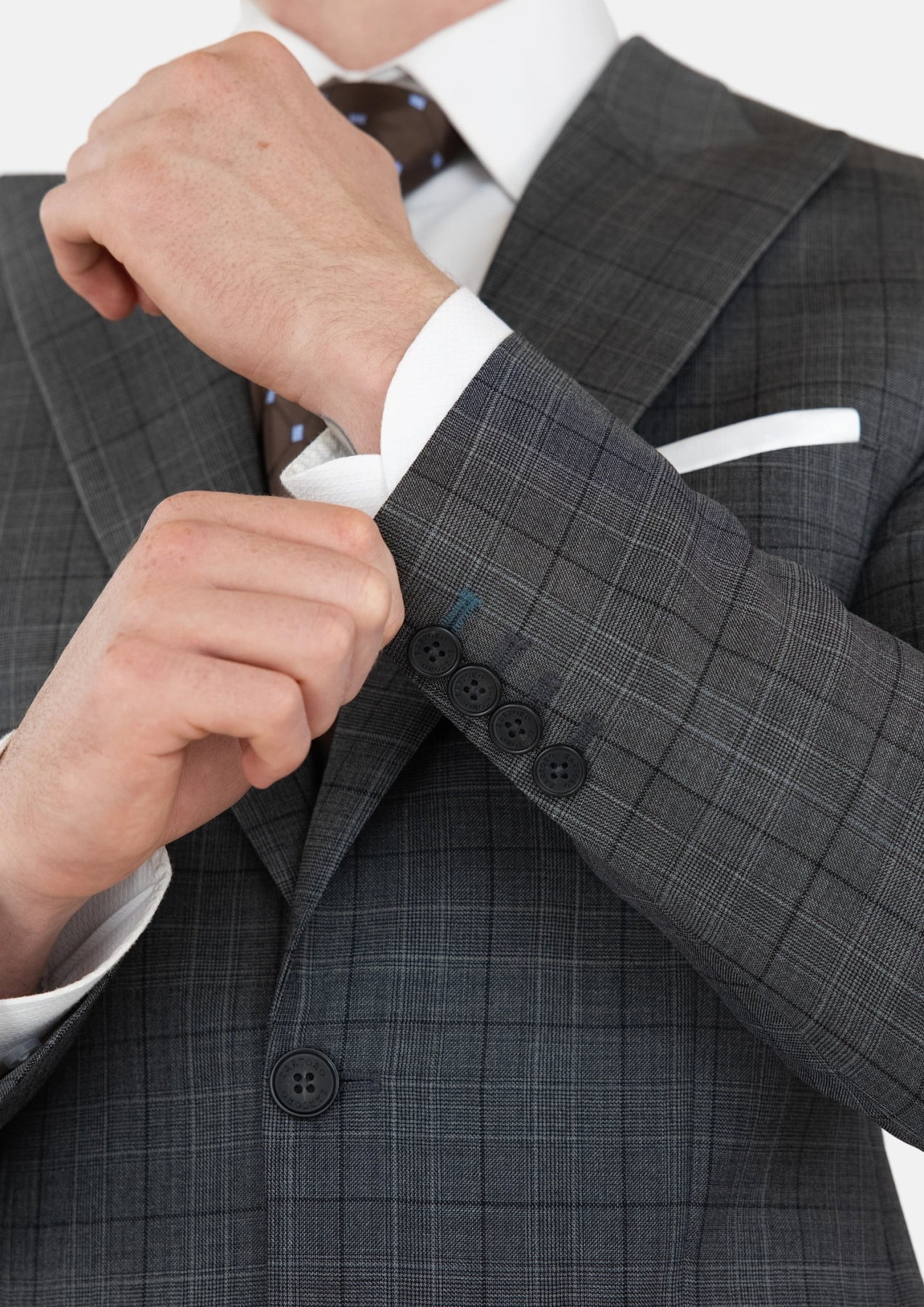 Graphite Grey Prince Of Wales Suit - SARTORO752