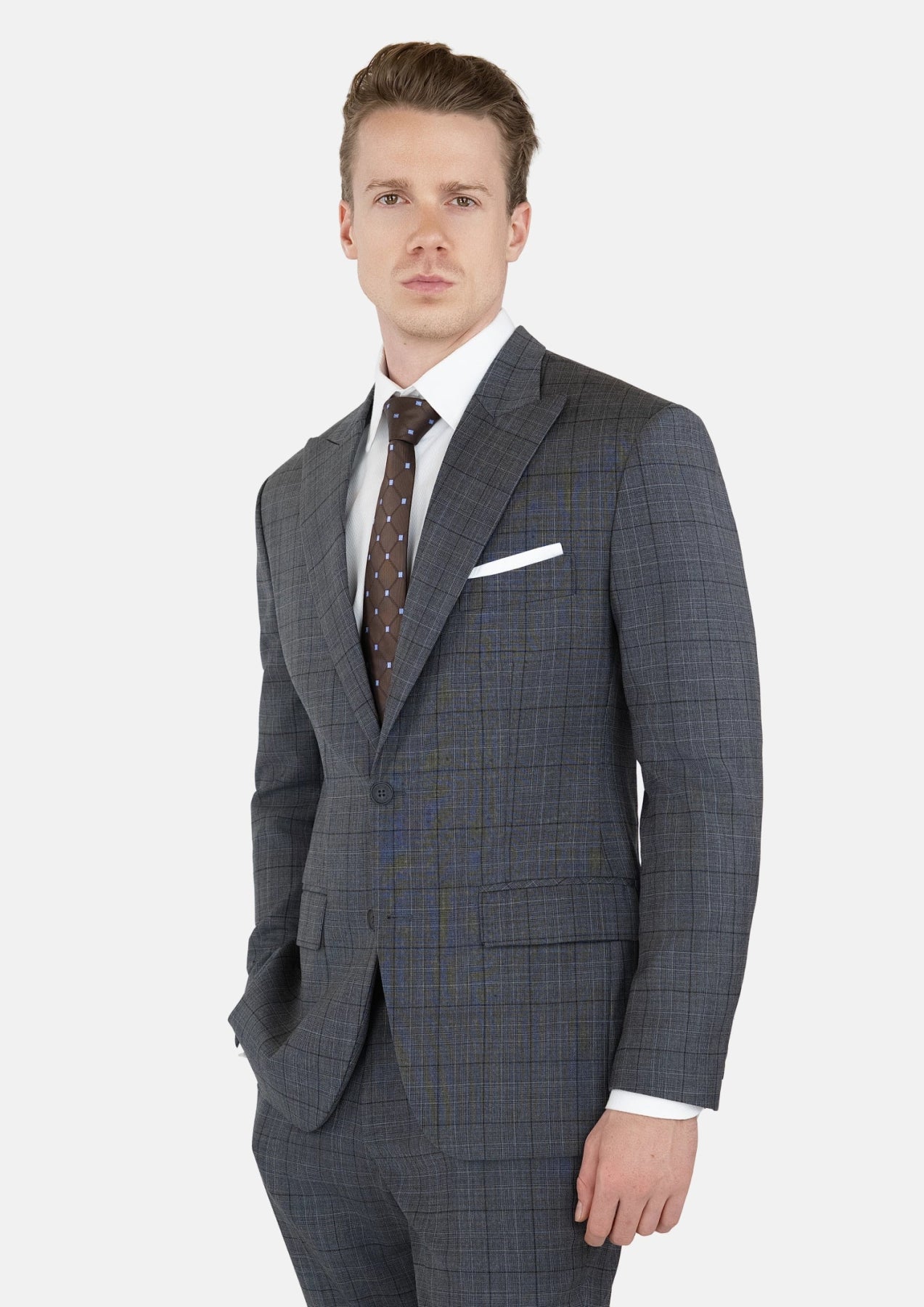 Graphite Grey Prince Of Wales Suit - SARTORO871