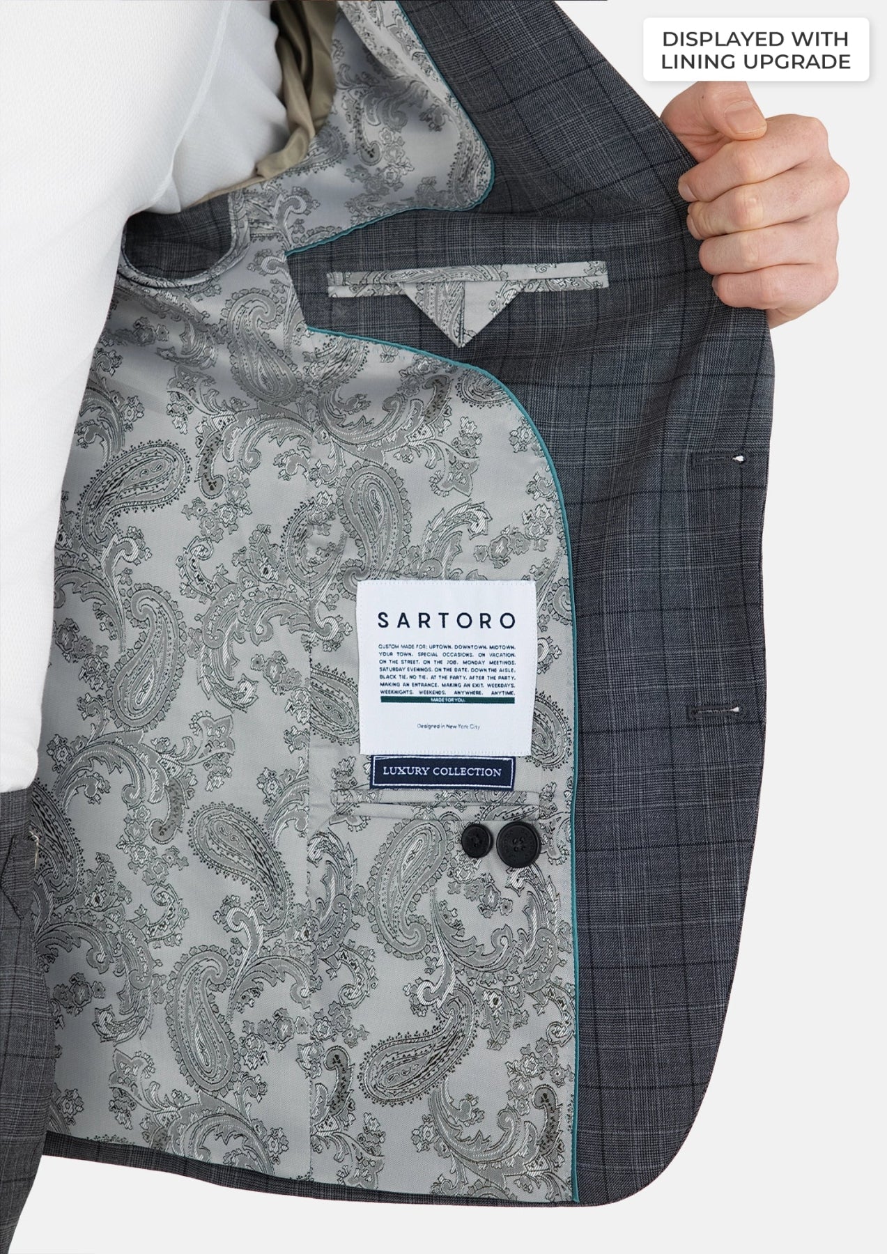 Graphite Grey Prince Of Wales Suit - SARTORO604