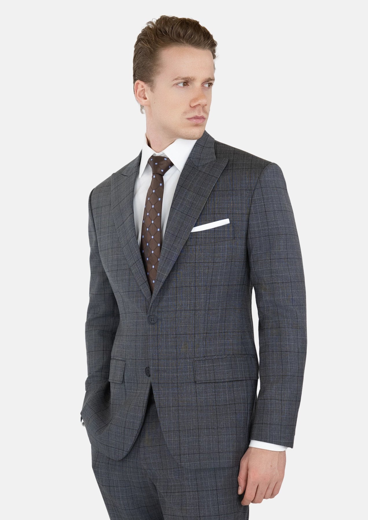 Graphite Grey Prince Of Wales Suit - SARTORO265