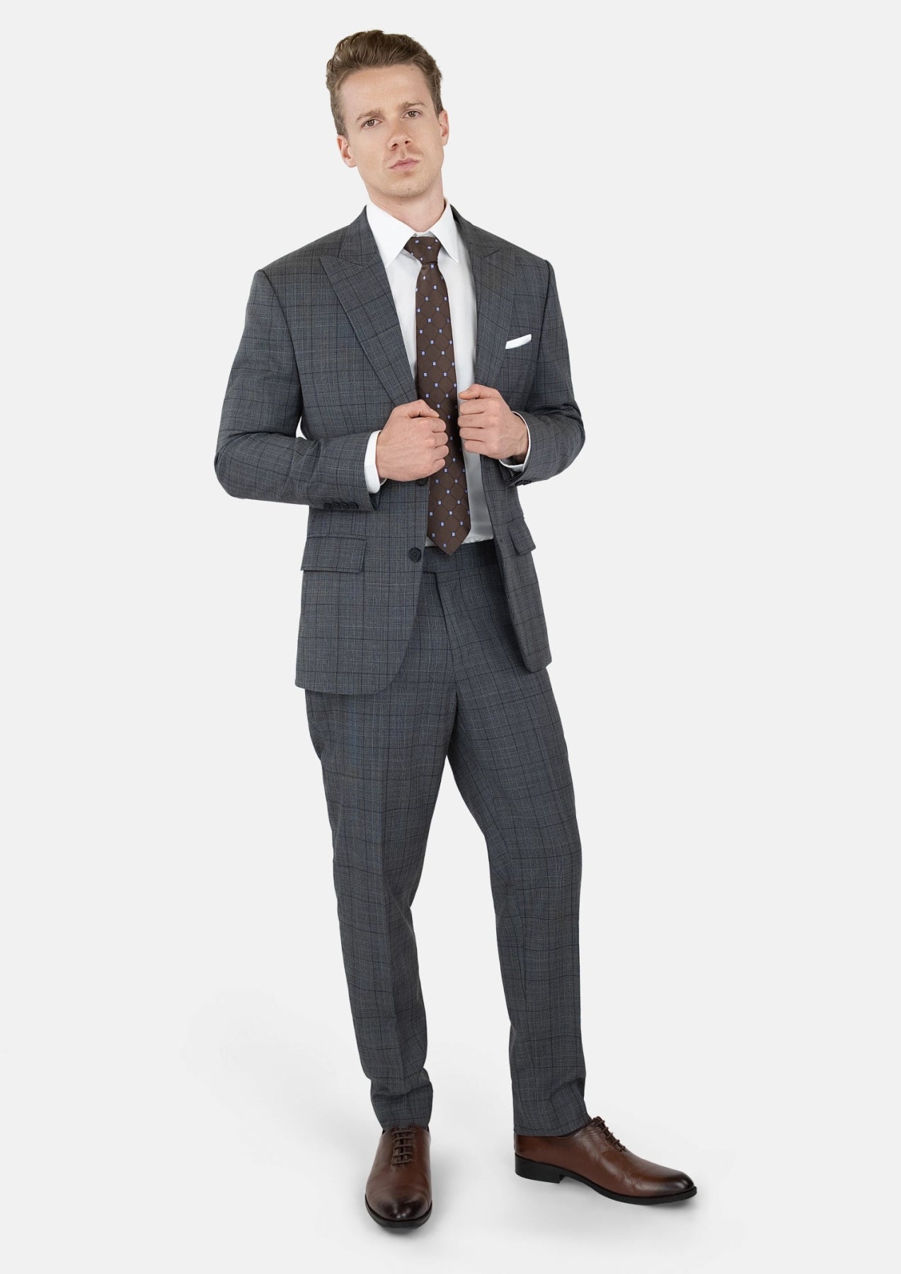 Graphite Grey Prince Of Wales Suit - SARTORO78