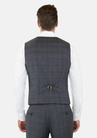Graphite Grey Prince Of Wales Vest - SARTORO29