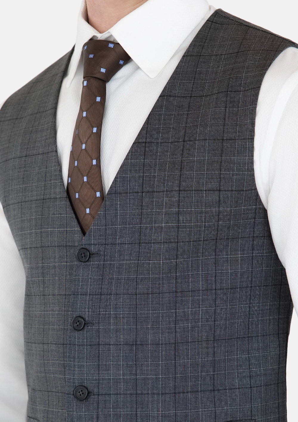 Graphite Grey Prince Of Wales Vest733