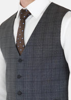 Graphite Grey Prince Of Wales Vest - SARTORO144