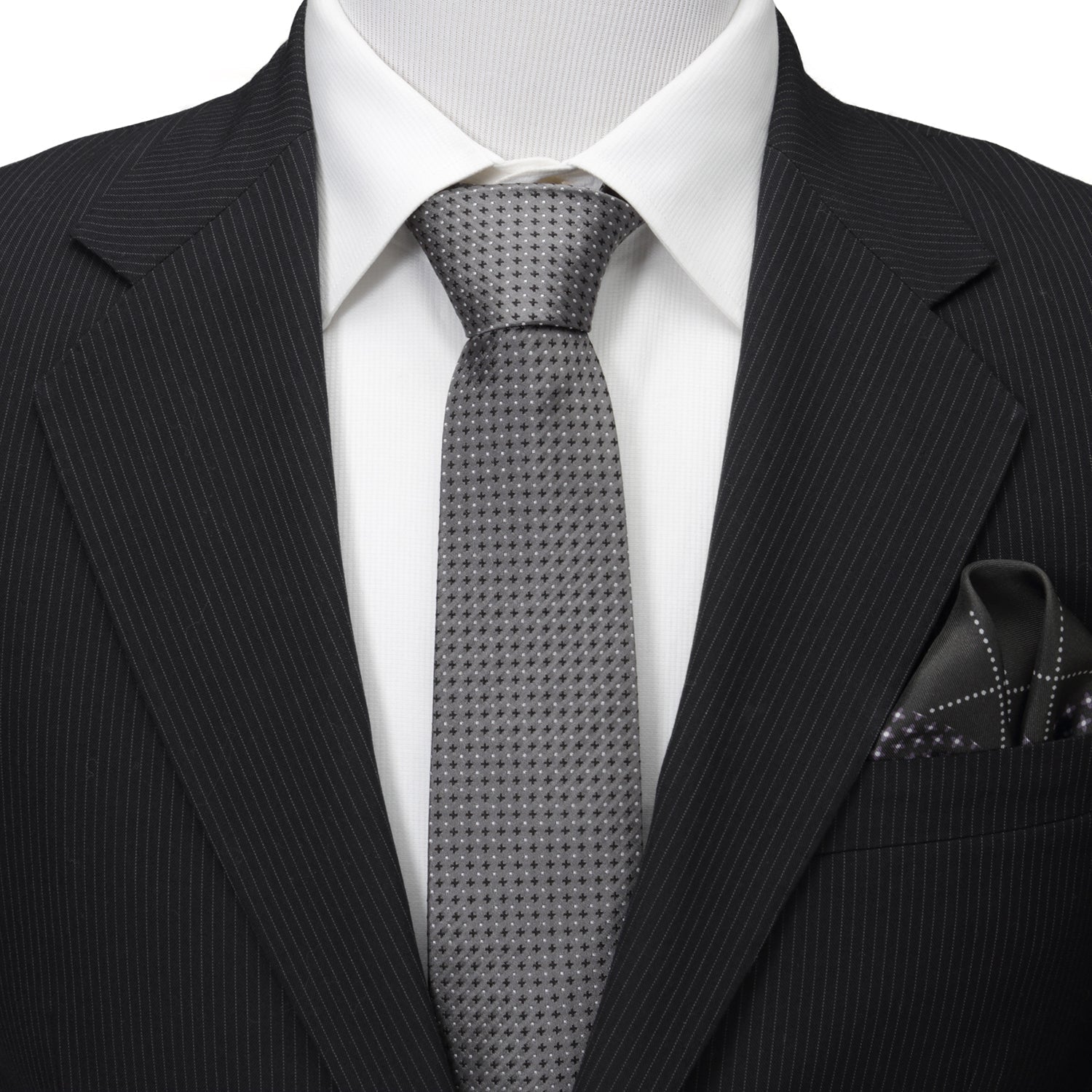 Gray Cross Dot-Men's Tie - SARTORO765