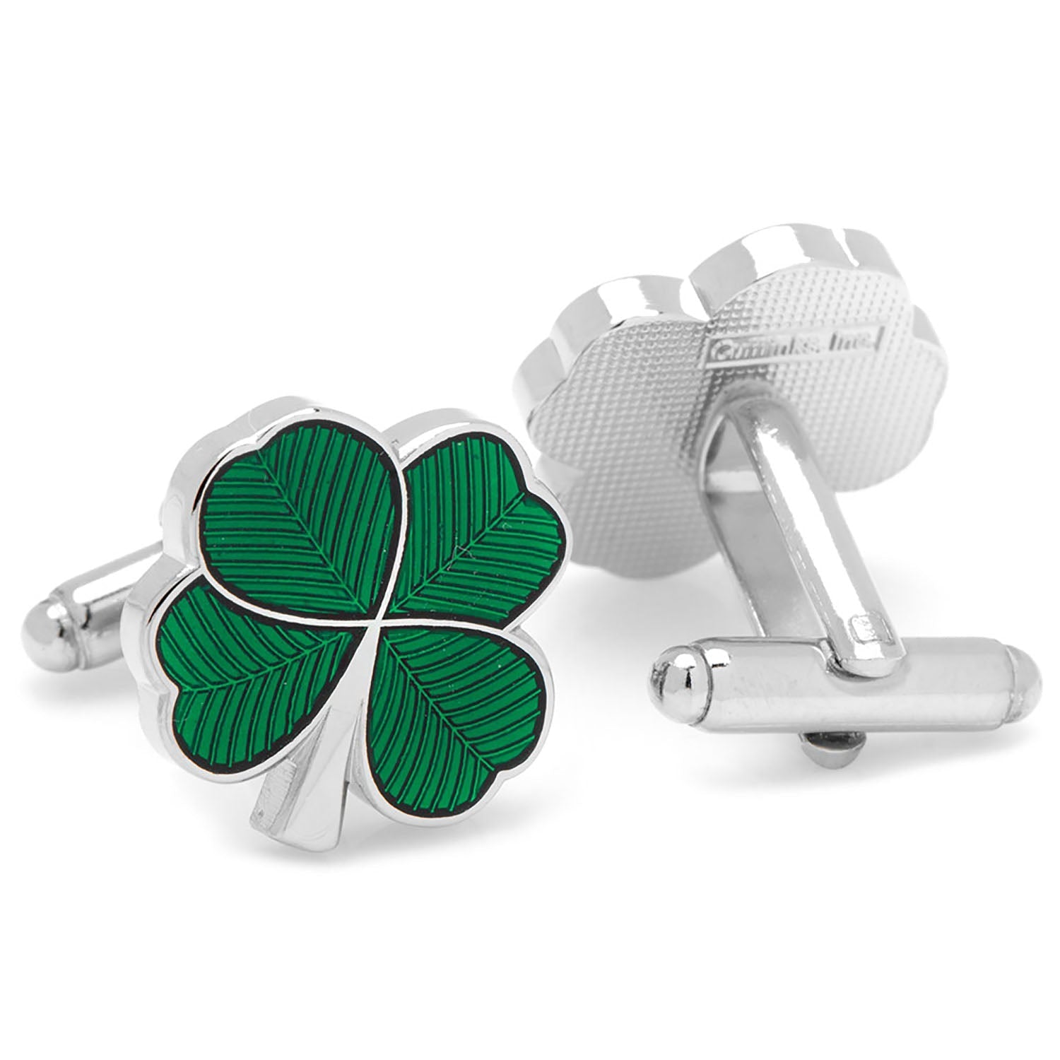 Green Clover Cufflinks and Tie Bar Gift Set - SARTORO767