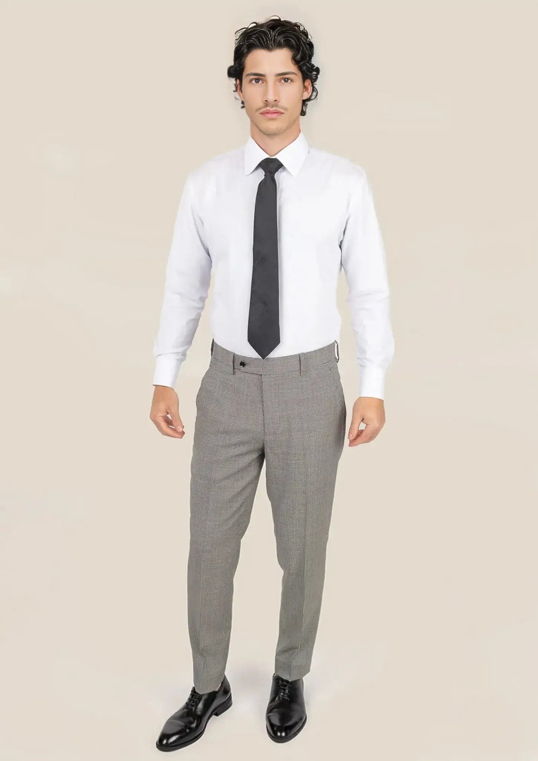 Grey Houndstooth Pants - SARTORO