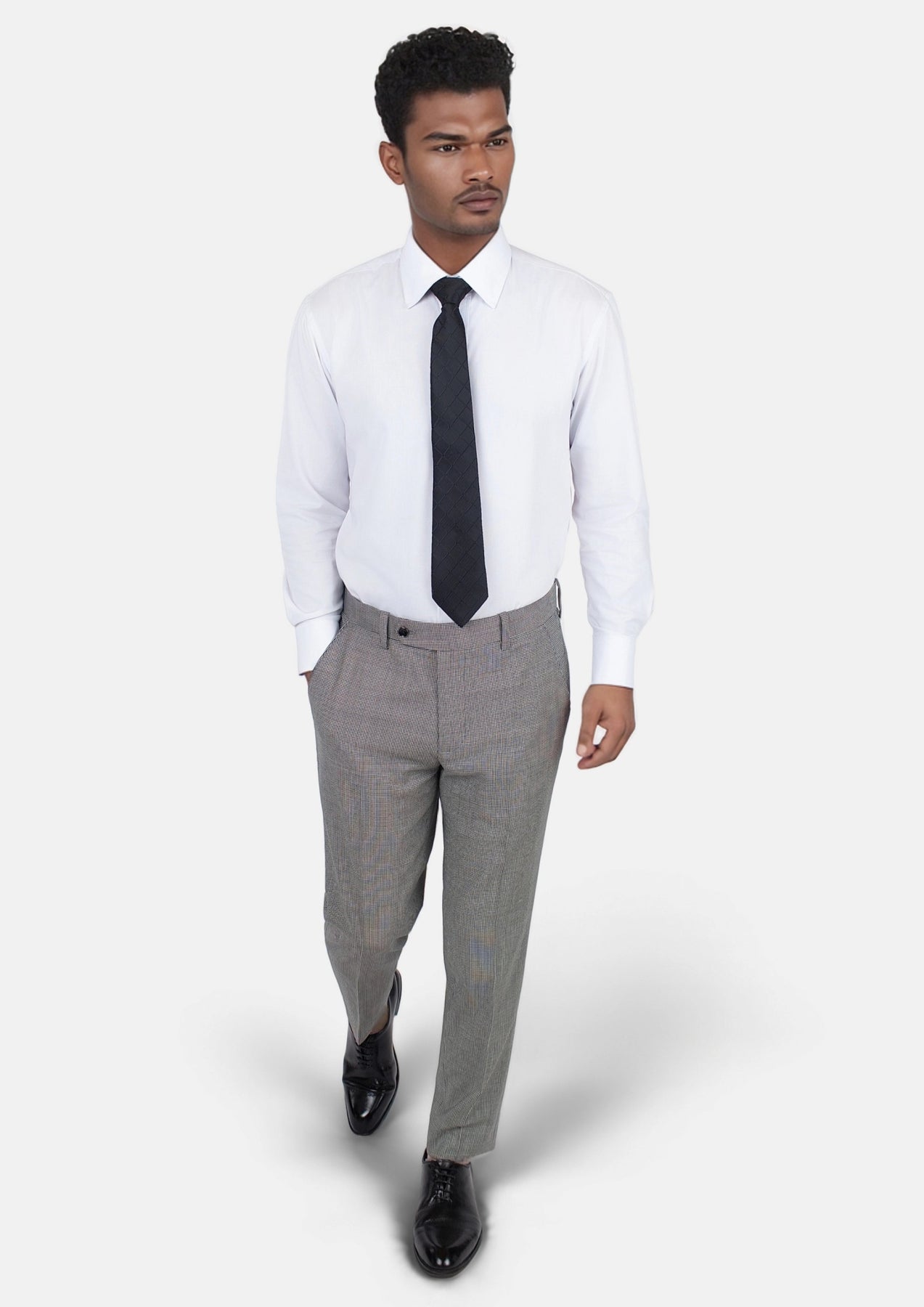 Grey Houndstooth Pants - SARTORO180