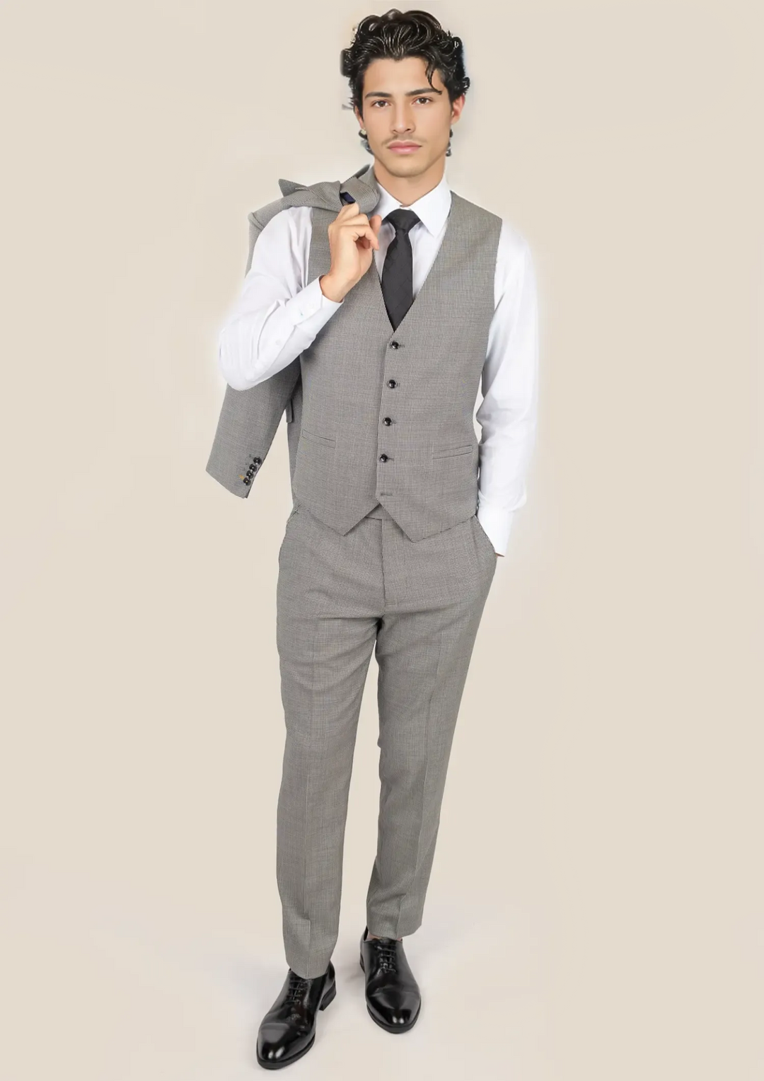 Grey Houndstooth Vest - SARTORO