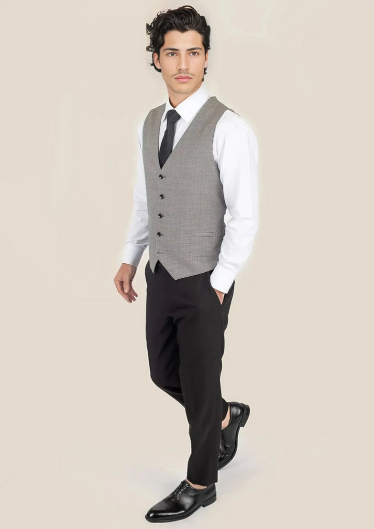 Grey Houndstooth Vest - SARTORO