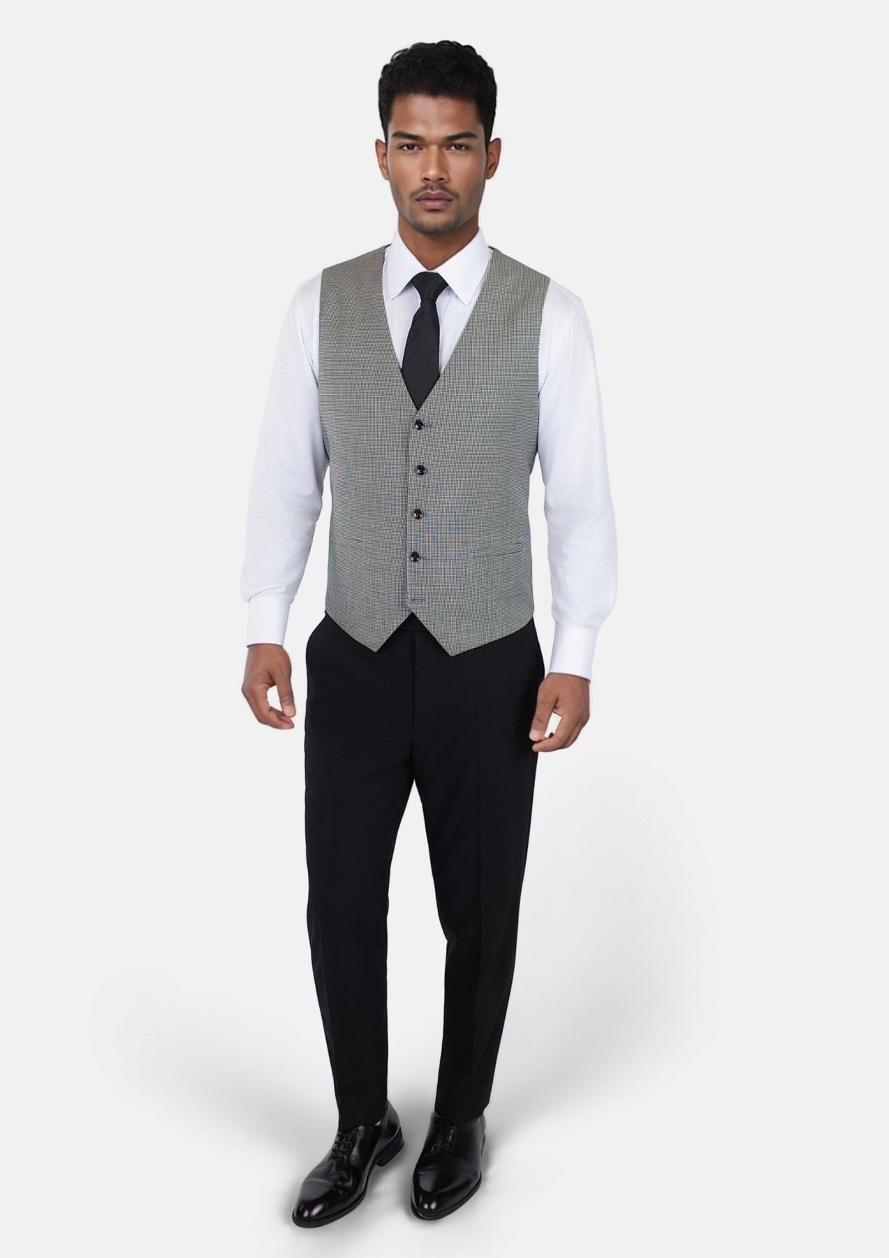 Grey Houndstooth Vest - SARTORO73