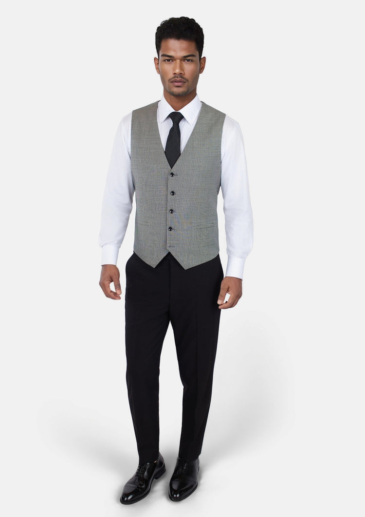 Grey Houndstooth Vest - SARTORO277