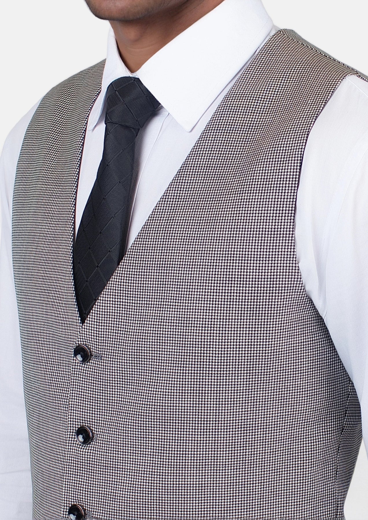Grey Houndstooth Vest - SARTORO445