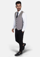 Grey Houndstooth Vest - SARTORO100
