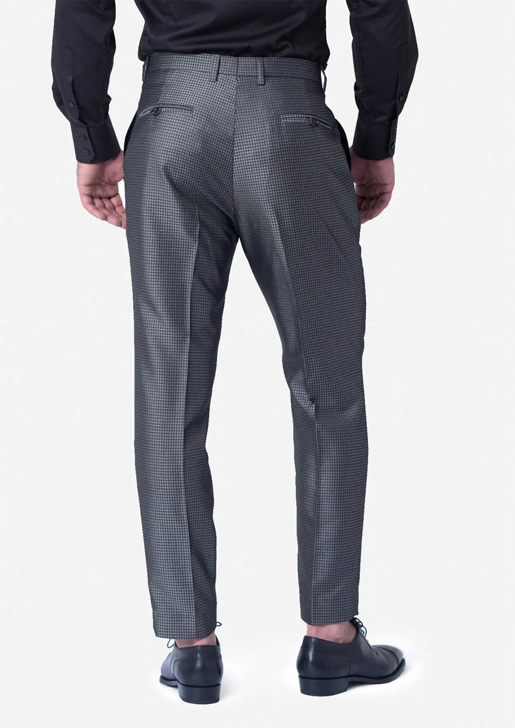 Grey Microcheck Pants - SARTORO142