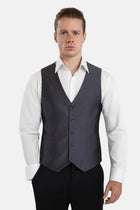 Grey Microcheck Vest - SARTORO96