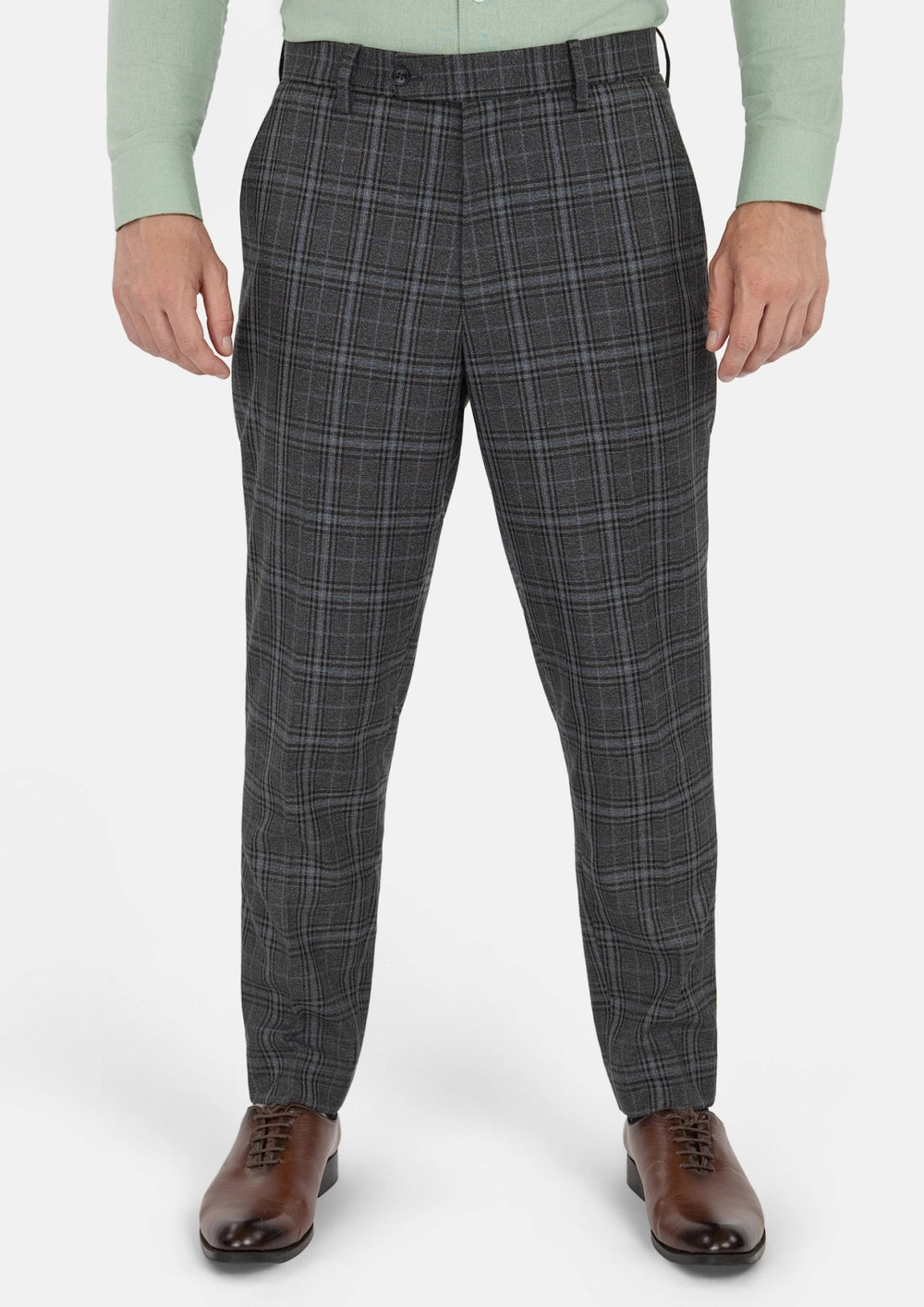 Grey Two-Tone Plaid Pants853