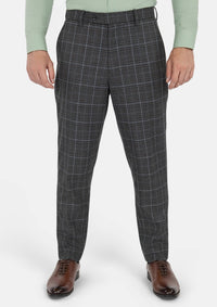 Grey Two-Tone Plaid Pants