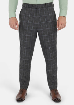 Grey Two - Tone Plaid Pants - SARTORO