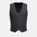 Grey Two - Tone Plaid Vest - SARTORO