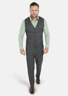 Grey Two - Tone Plaid Vest - SARTORO521