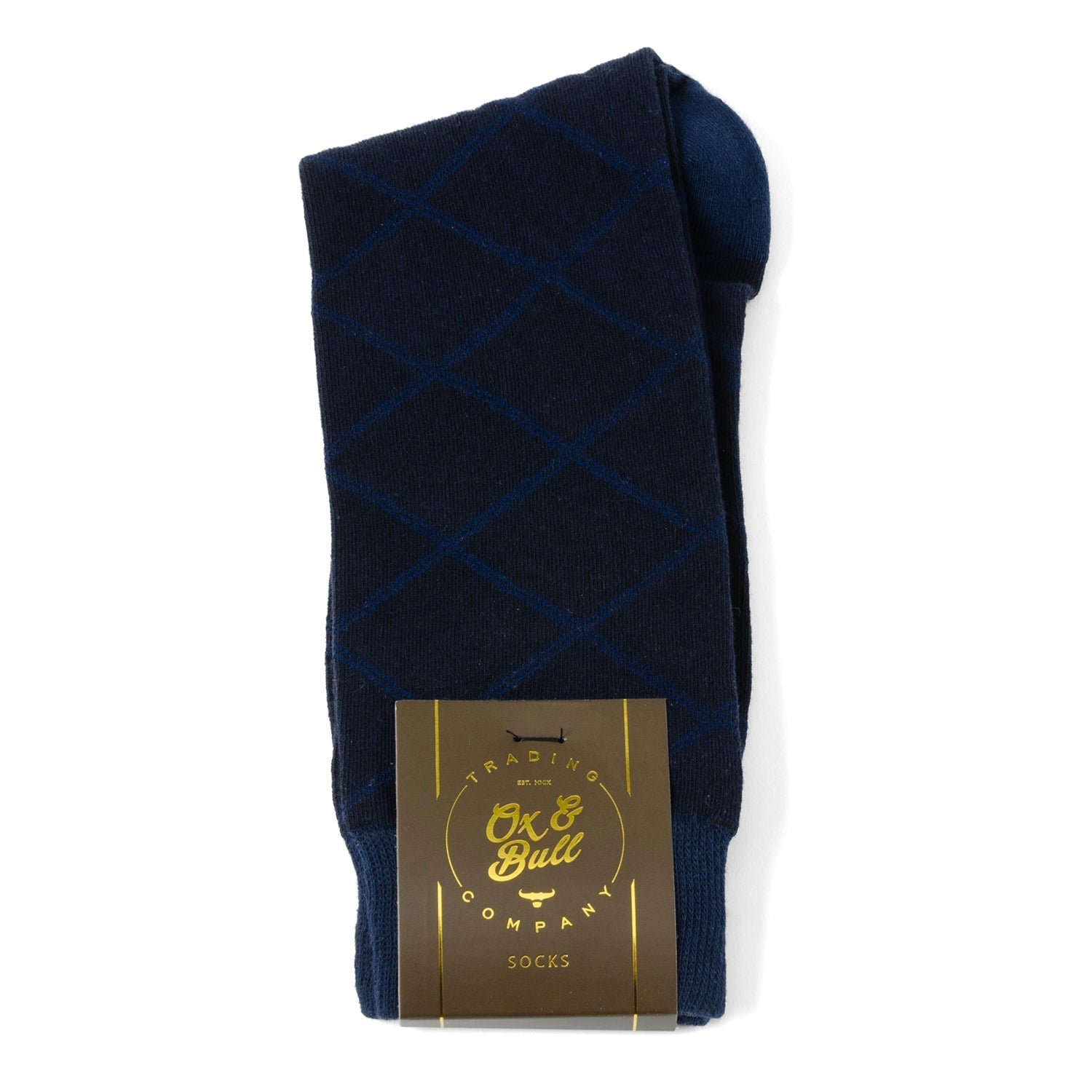 Grid Navy Men's Socks - SARTORO679