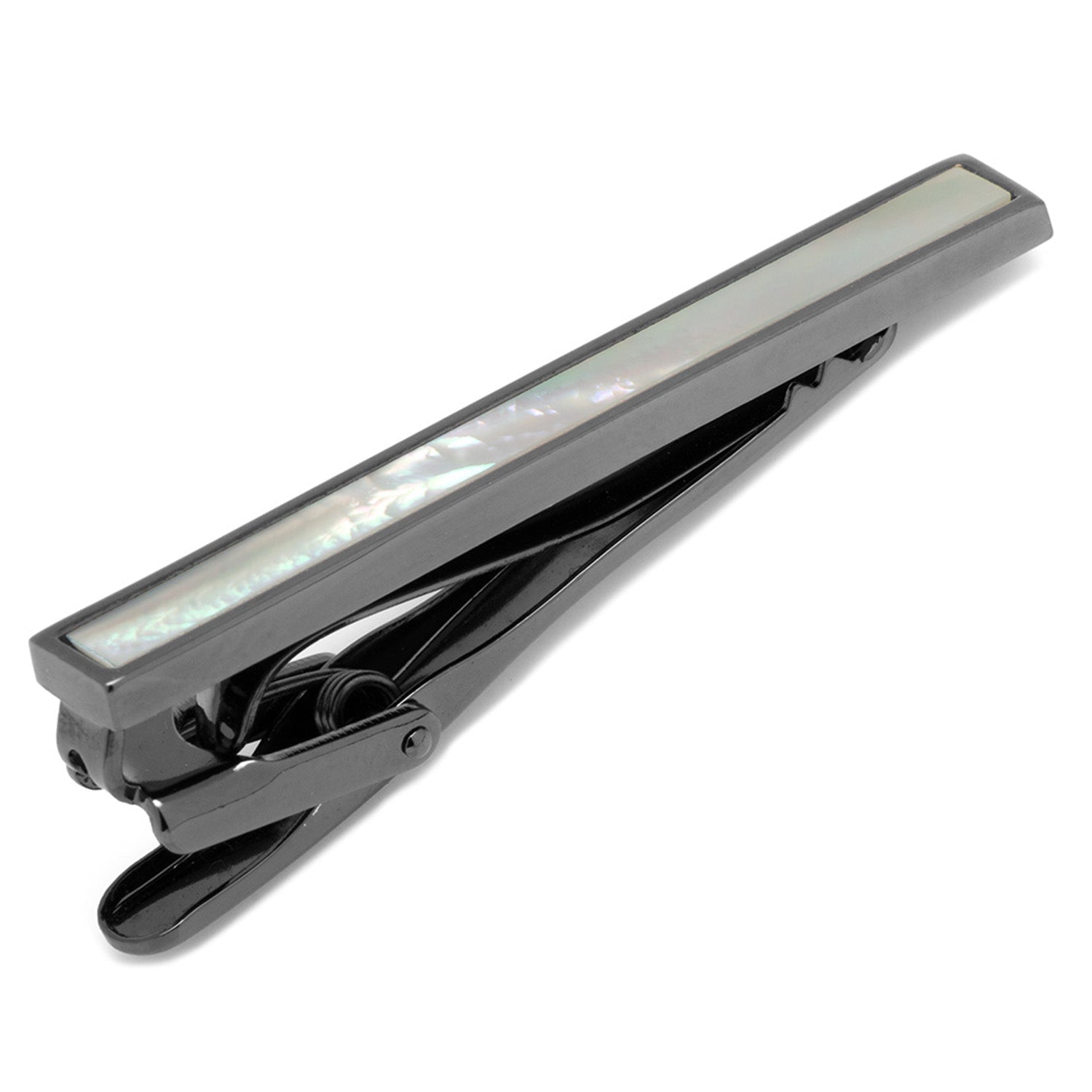 Gunmetal and Mother of Pearl Inlaid Tie Clip408
