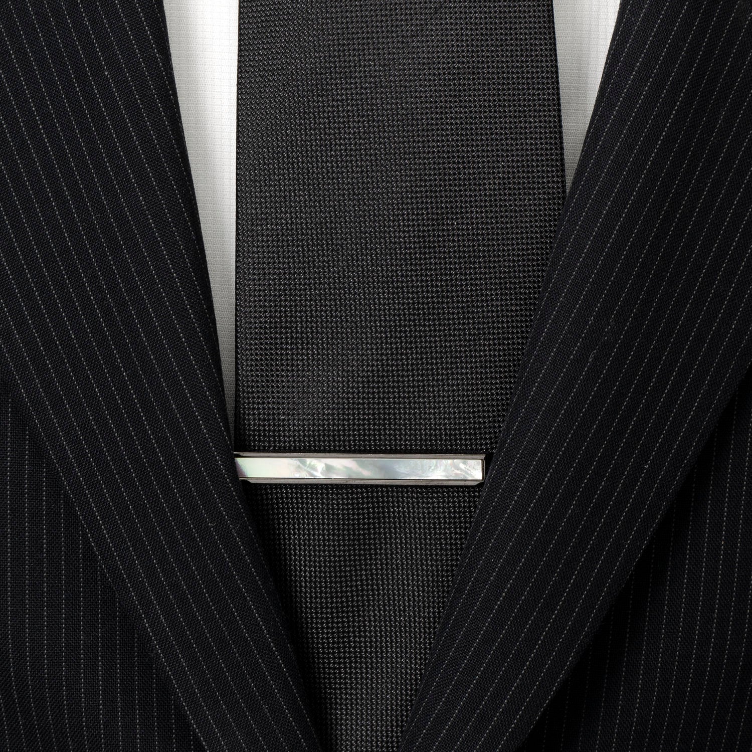 Gunmetal and Mother of Pearl Inlaid Tie Clip - SARTORO15
