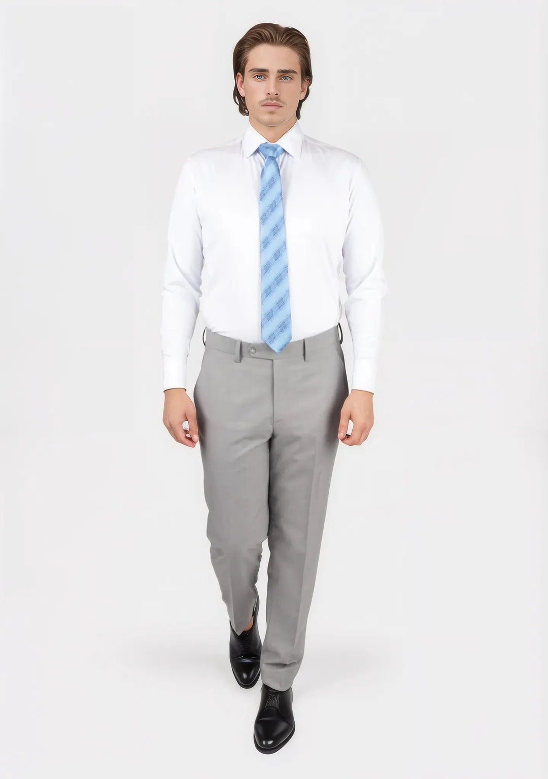 Harbor Grey Sharkskin Pants - SARTORO