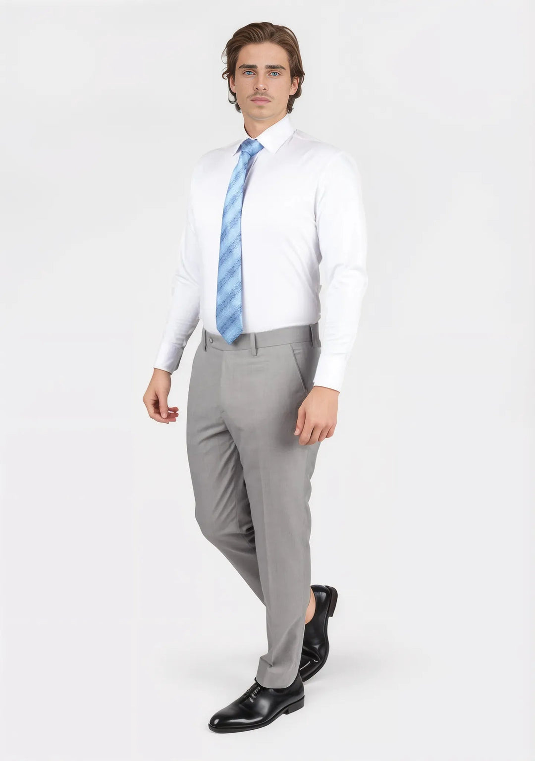 Harbor Grey Sharkskin Pants - SARTORO