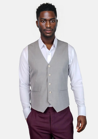 Harbor Grey Sharkskin Vest - English Party - SARTORO