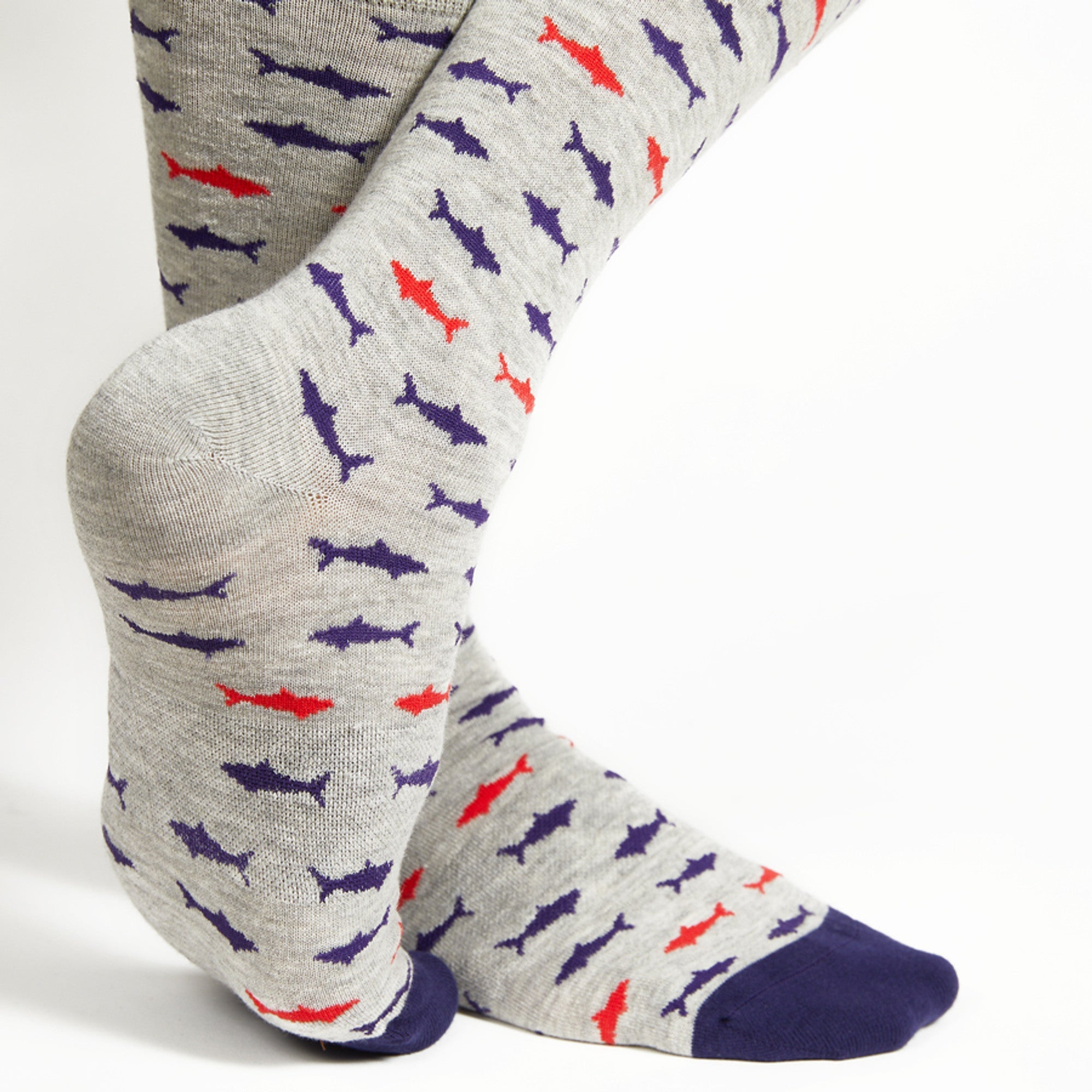 Heather Grey Sharks  - Dress Socks252