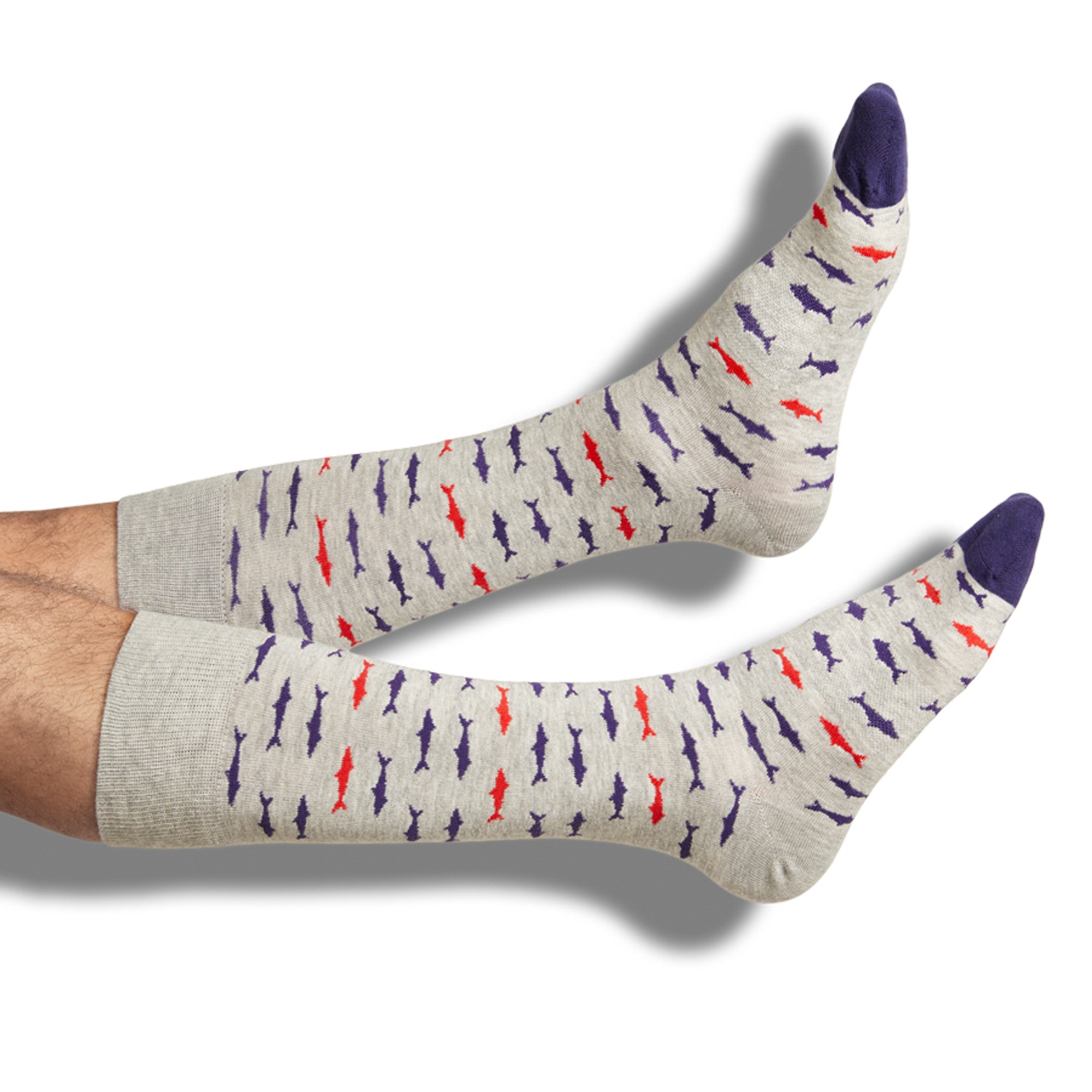 Heather Grey Sharks  - Dress Socks637