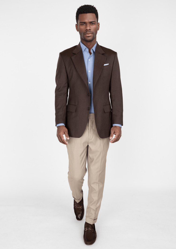 Hickory Brown Herringbone Ellis Jacket - SARTORO18