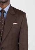 Hickory Brown Herringbone Ellis Suit - SARTORO