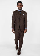 Hickory Brown Herringbone Ellis Suit - SARTORO786