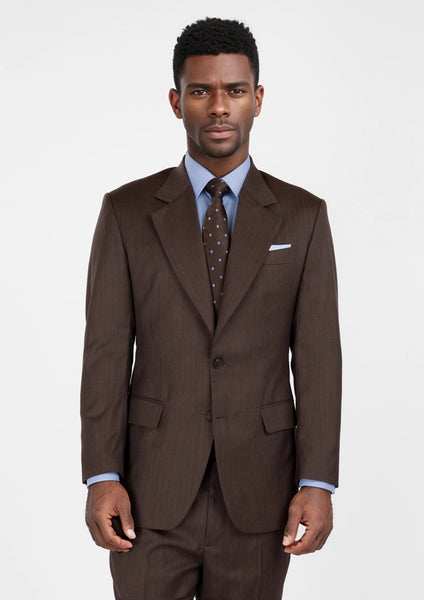 Men's Hickory Brown Herringbone Ellis Suit | SARTORO Men's Hickory Brown Herringbone Ellis Suit | SARTORO