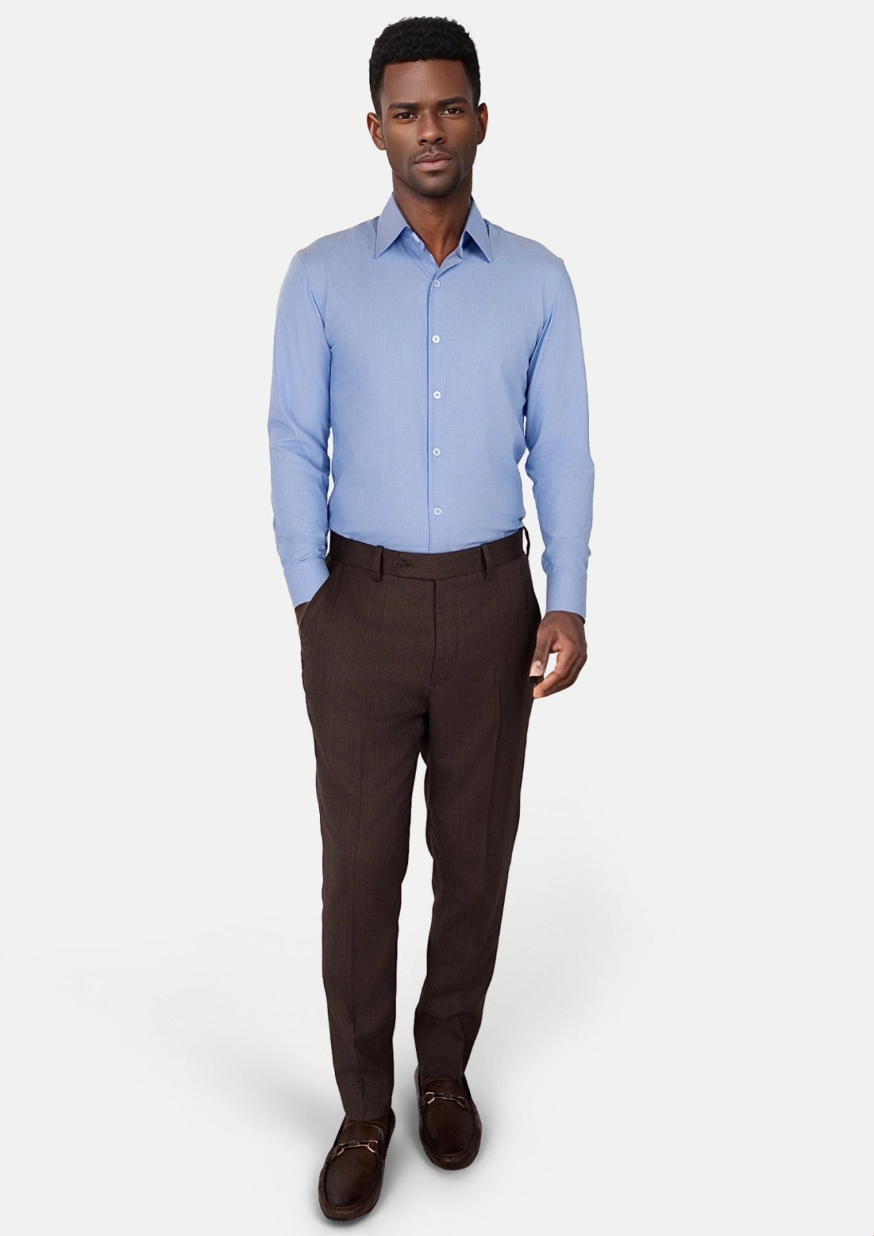 Hickory Brown Herringbone Pants - SARTORO