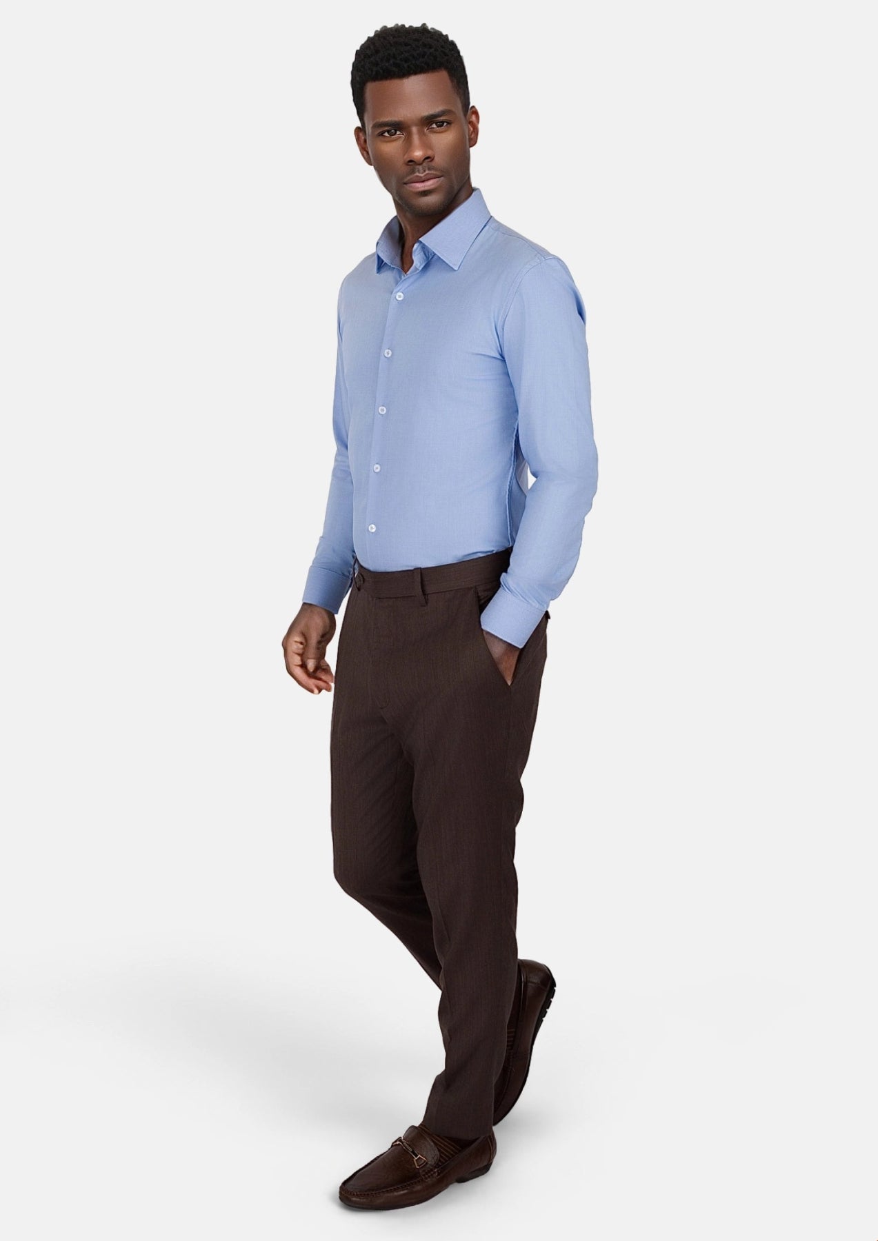 Hickory Brown Herringbone Pants - SARTORO