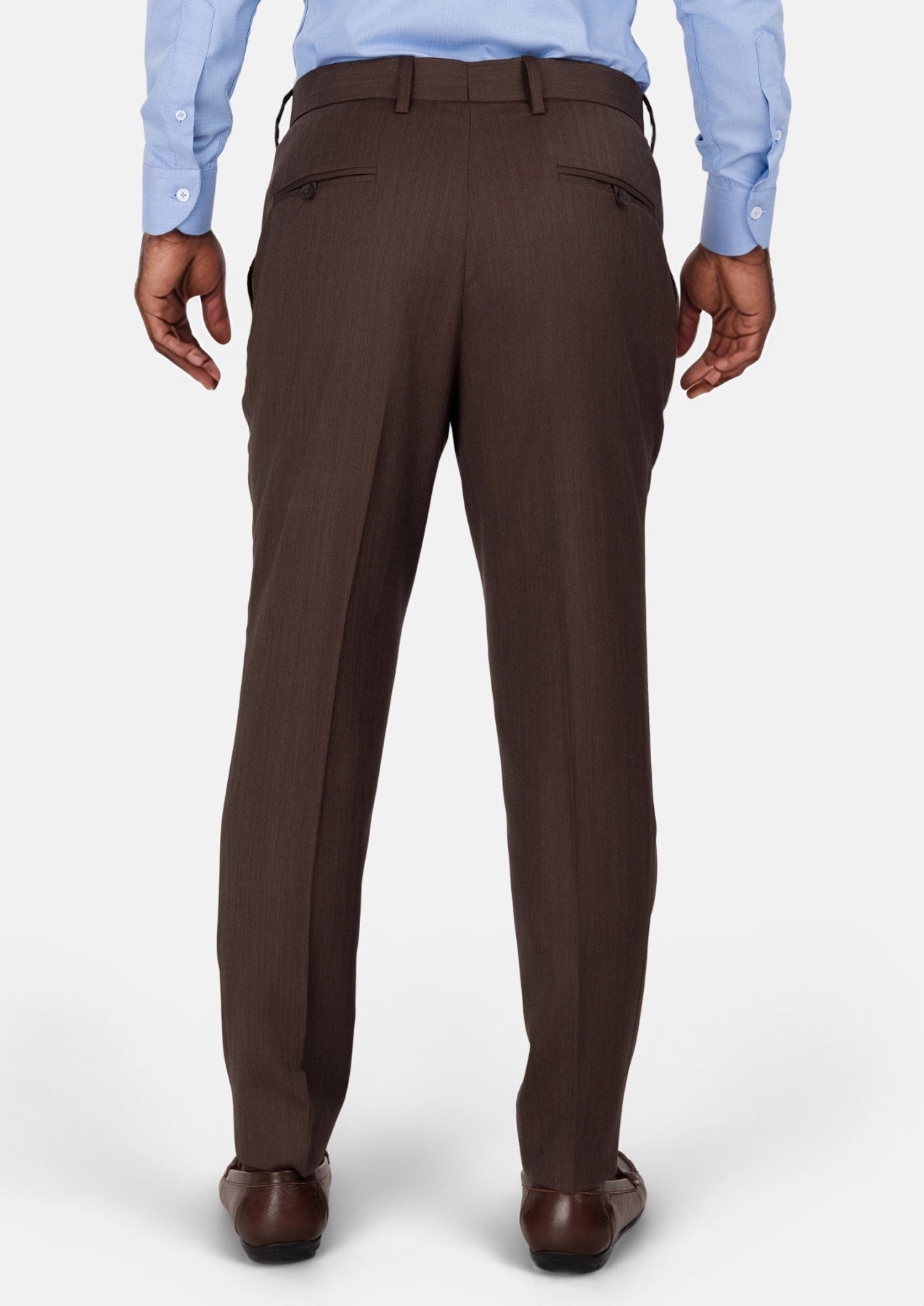 Hickory Brown Herringbone Pants - SARTORO