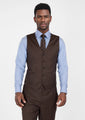 Hickory Brown Herringbone Vest - SARTORO