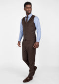 Hickory Brown Herringbone Vest - SARTORO