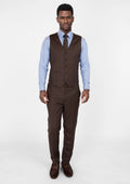 Hickory Brown Herringbone Vest - SARTORO