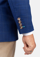 Hudson Empire Blue Windowpane Jacket - SARTORO857