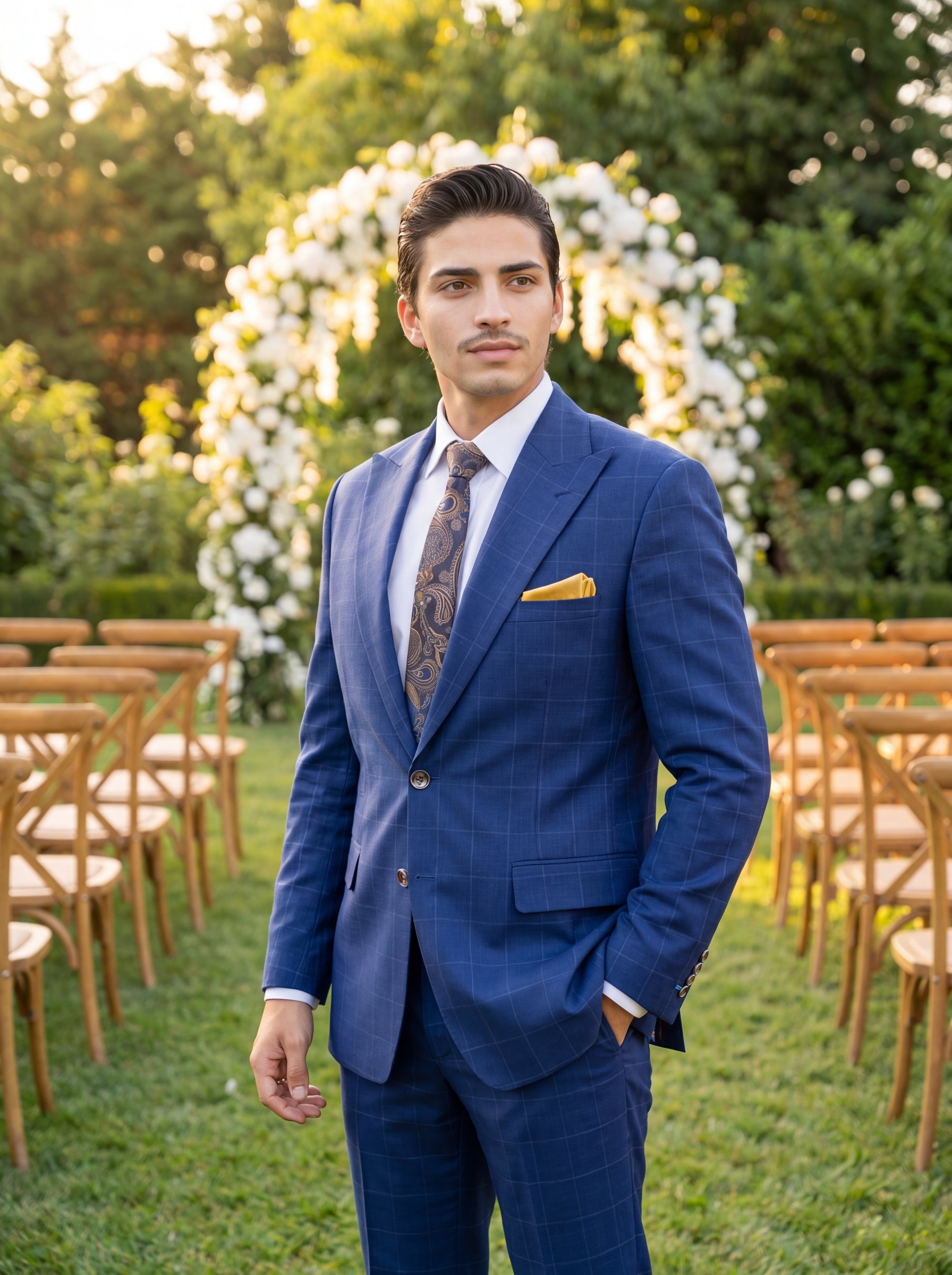 hudson-empire-blue-windowpane-suit-garden-wedding503