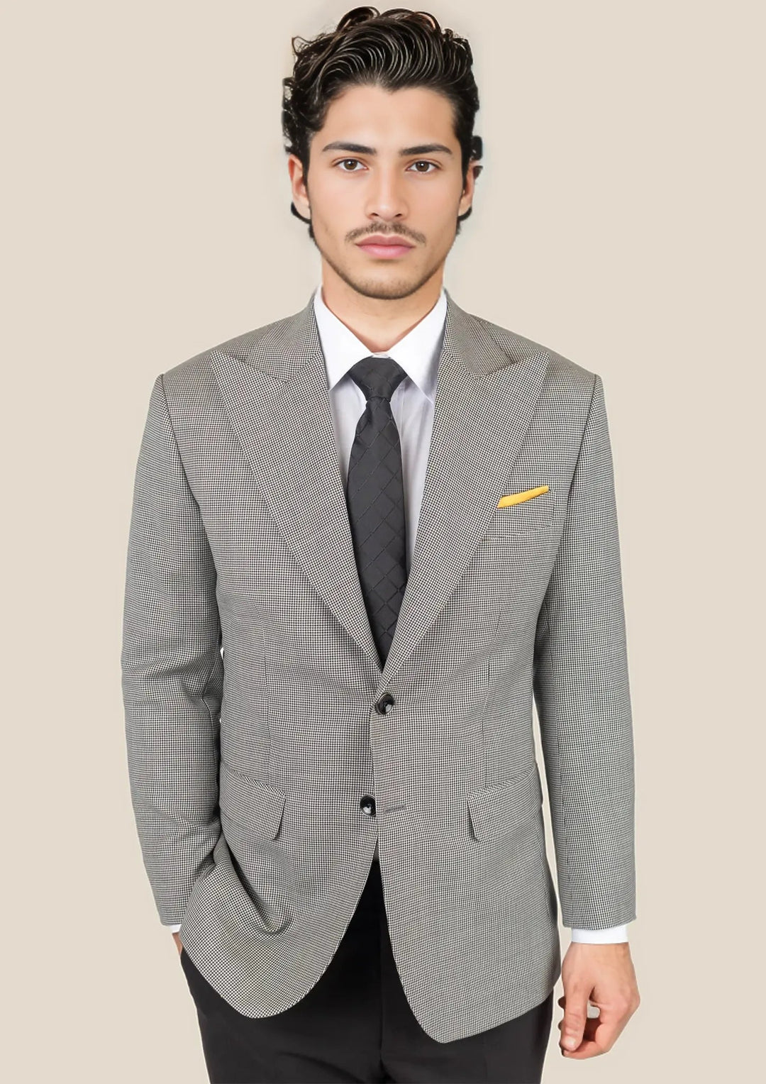 Hudson Grey Houndstooth Jacket - SARTORO