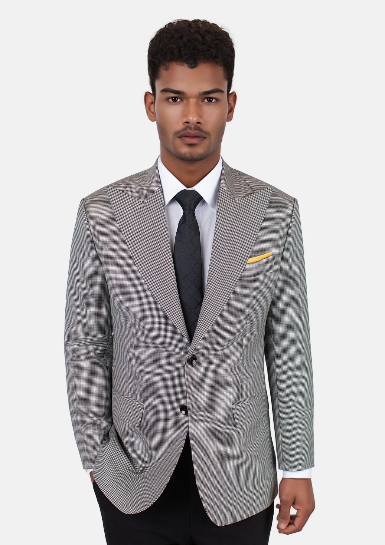 Hudson Grey Houndstooth Jacket - SARTORO575
