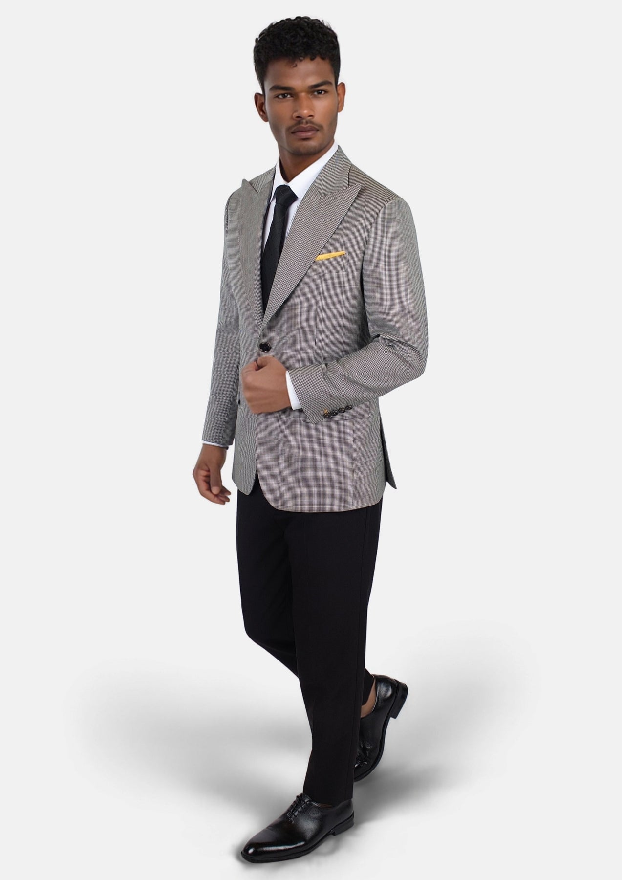 Hudson Grey Houndstooth Jacket - SARTORO634