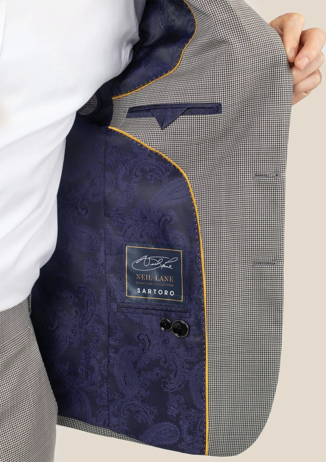 Hudson Grey Houndstooth Suit - SARTORO