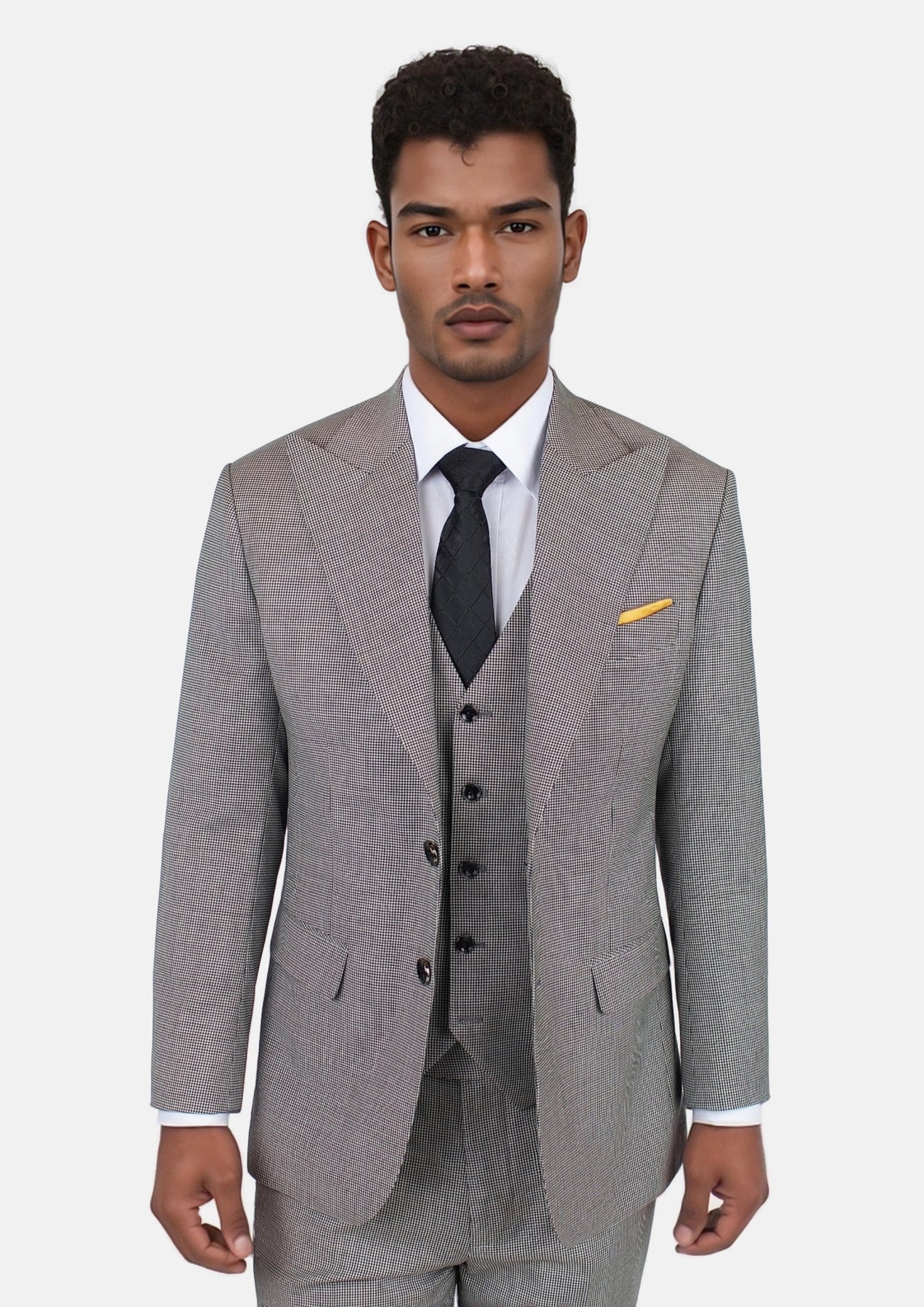 Hudson Grey Houndstooth Suit - SARTORO660